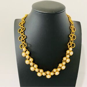 Vintage Signed Napier Collier Corded Surface Artificial Pearl Necklace.